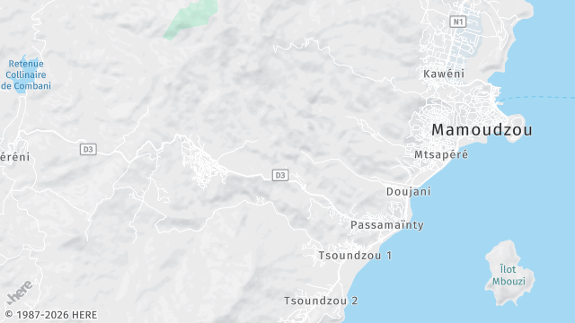 Carte de la zone d'intervention à Mamoudzou