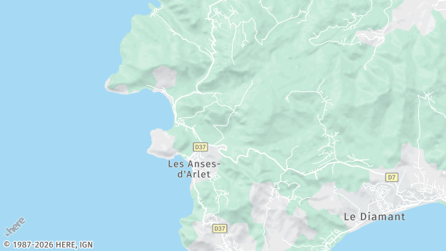 Carte de la zone d'intervention à Les Anses-d'Arlet