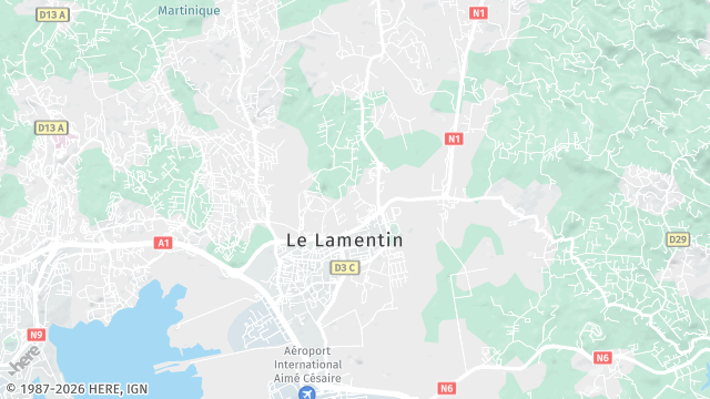 Carte de la zone d'intervention à Le Lamentin