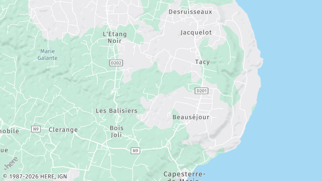 Carte de la zone d'intervention à Capesterre-de-Marie-Galante