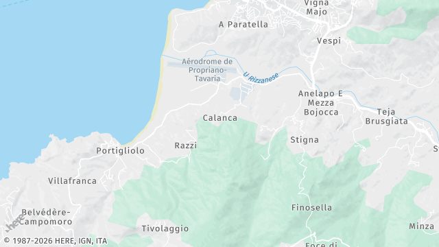 Carte de la zone d'intervention à Propriano