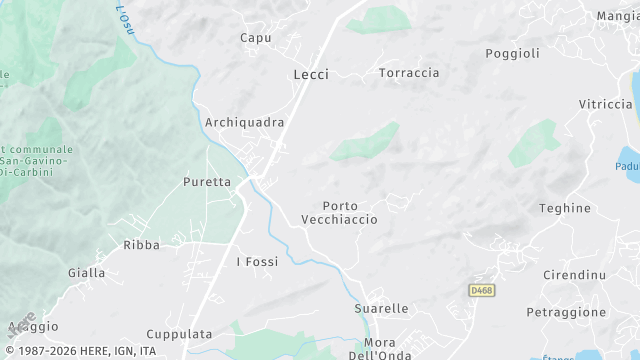 Carte de la zone d'intervention à Lecci