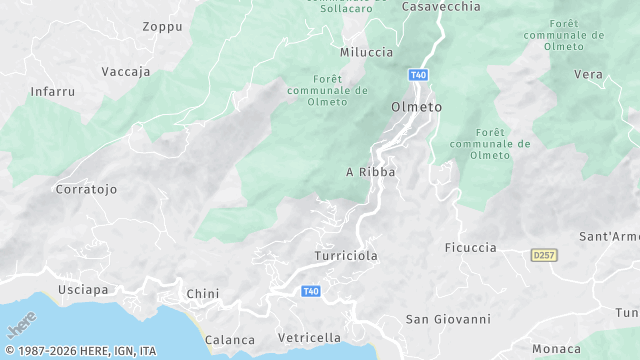 Carte de la zone d'intervention à Olmeto