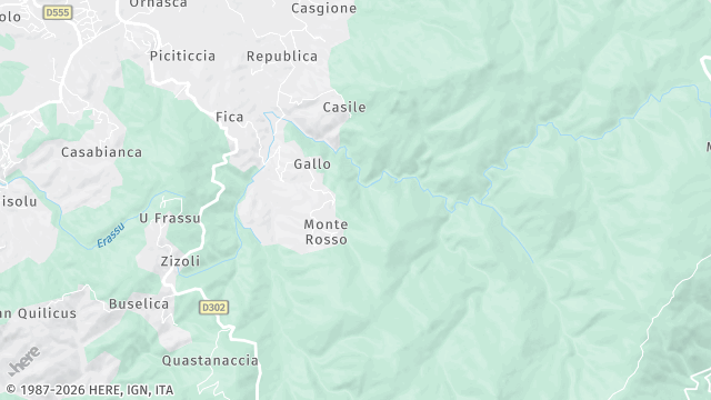 Carte de la zone d'intervention à Grosseto-Prugna