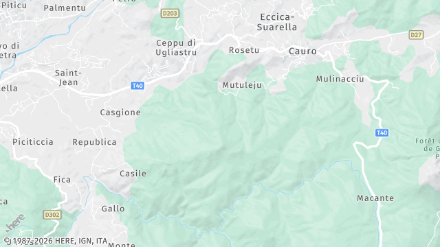 Carte de la zone d'intervention à Cauro