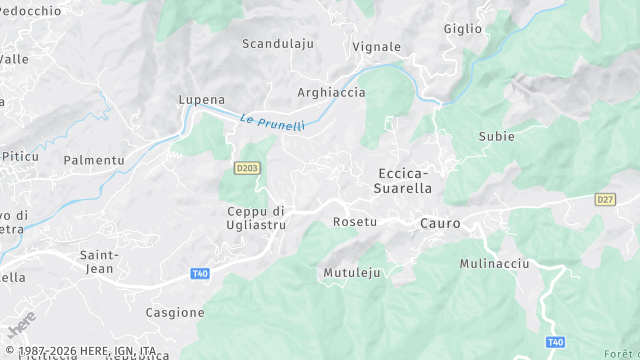 Carte de la zone d'intervention à Eccica-Suarella