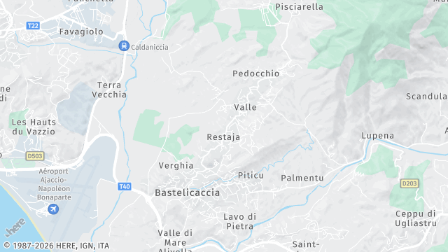 Carte de la zone d'intervention à Bastelicaccia