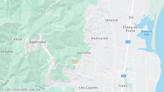 Carte de la zone d'intervention à Ventiseri