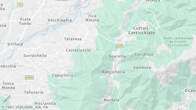 Carte de la zone d'intervention à Cuttoli-Corticchiato