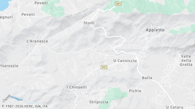 Carte de la zone d'intervention à Appietto