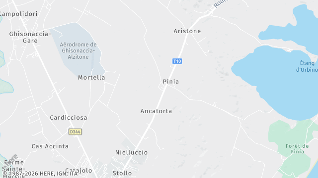 Carte de la zone d'intervention à Ghisonaccia
