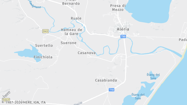 Carte de la zone d'intervention à Aléria