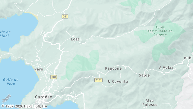 Carte de la zone d'intervention à Cargèse