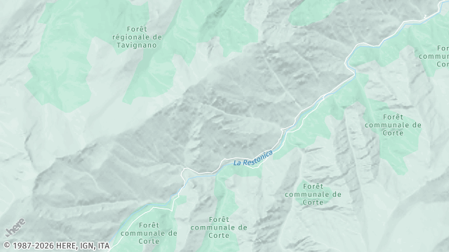 Carte de la zone d'intervention à Corte