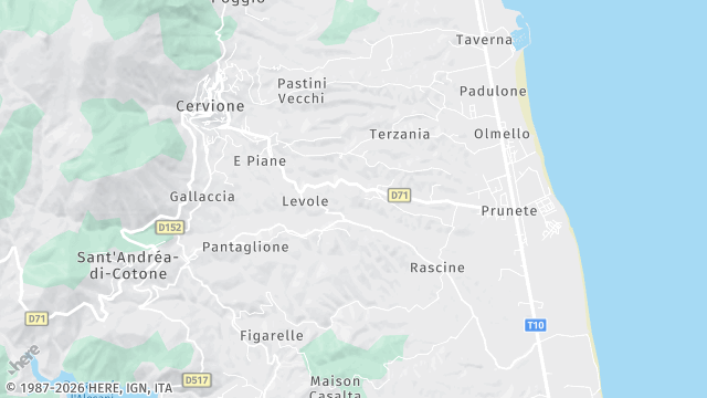 Carte de la zone d'intervention à Cervione