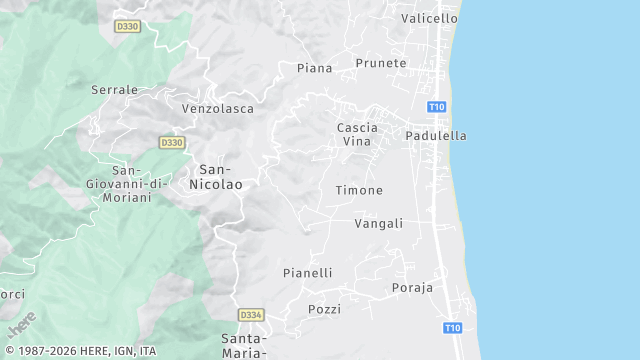 Carte de la zone d'intervention à San-Nicolao