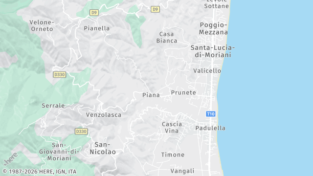 Carte de la zone d'intervention à Santa-Lucia-di-Moriani