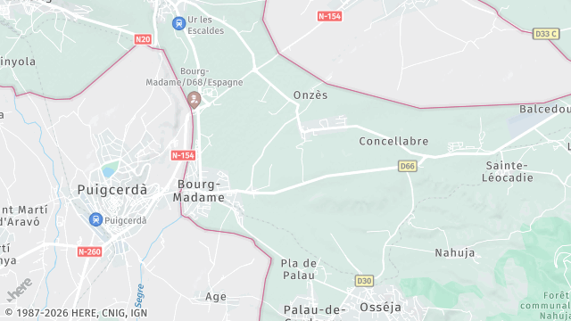 Carte de la zone d'intervention à Bourg-Madame