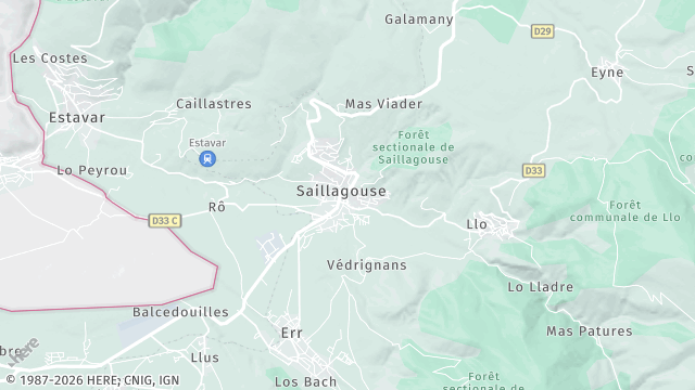 Carte de la zone d'intervention à Saillagouse