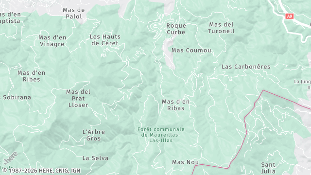 Carte de la zone d'intervention à Maureillas-las-Illas