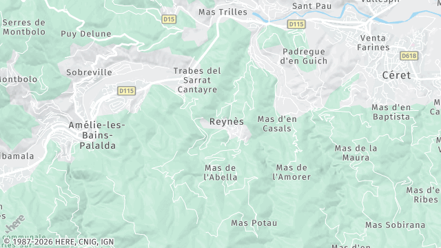 Carte de la zone d'intervention à Reynès