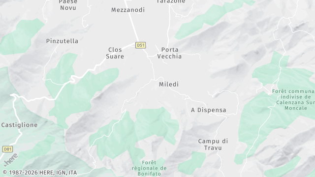 Carte de la zone d'intervention à Calenzana