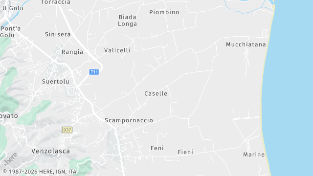 Carte de la zone d'intervention à Venzolasca