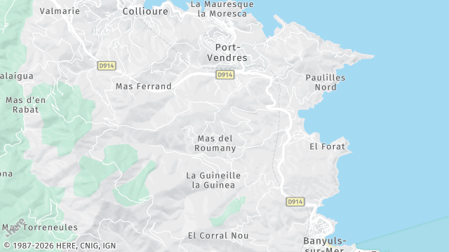 Carte de la zone d'intervention à Port-Vendres