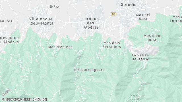 Carte de la zone d'intervention à Laroque-des-Albères