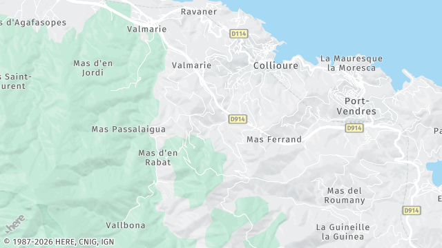 Carte de la zone d'intervention à Collioure