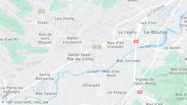 Carte de la zone d'intervention à Saint-Jean-Pla-de-Corts