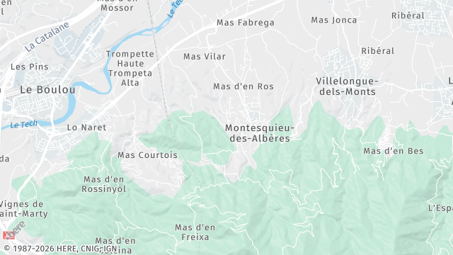 Carte de la zone d'intervention à Montesquieu-des-Albères