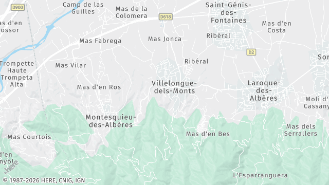 Carte de la zone d'intervention à Villelongue-dels-Monts