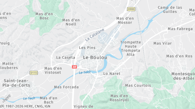 Carte de la zone d'intervention à Le Boulou