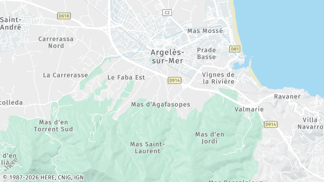 Carte de la zone d'intervention à Argelès-sur-Mer