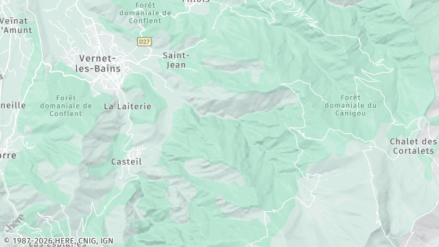 Carte de la zone d'intervention à Vernet-les-Bains