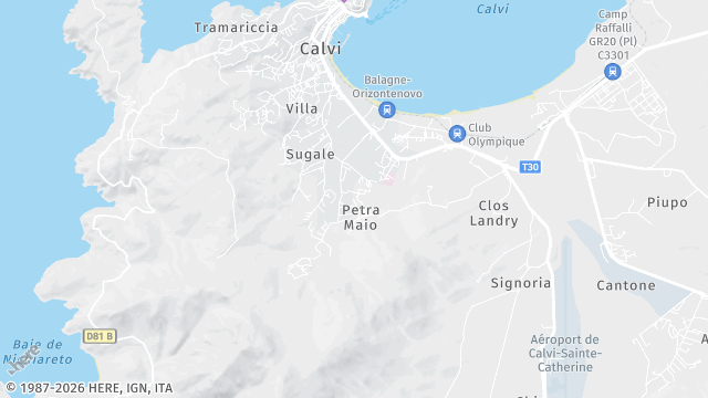 Carte de la zone d'intervention à Calvi