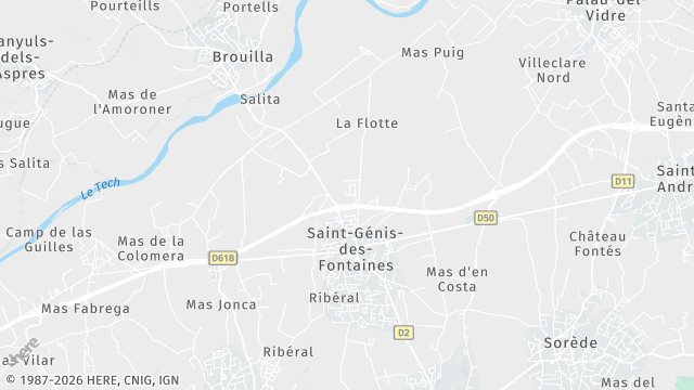 Carte de la zone d'intervention à Saint-Génis-des-Fontaines