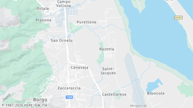 Carte de la zone d'intervention à Borgo