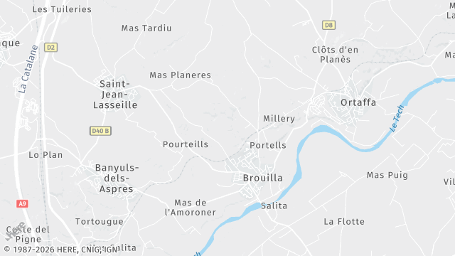 Carte de la zone d'intervention à Brouilla