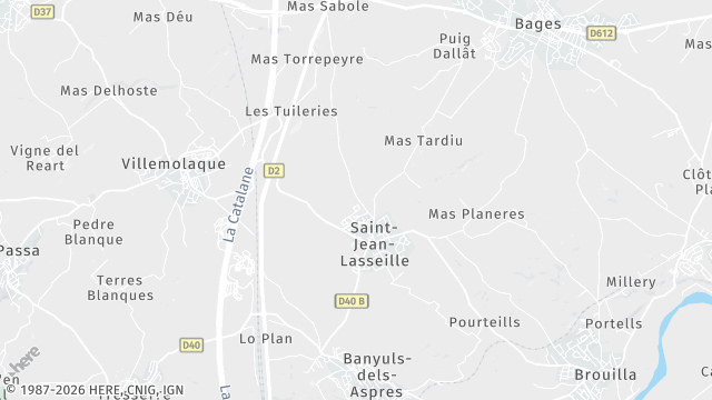 Carte de la zone d'intervention à Saint-Jean-Lasseille