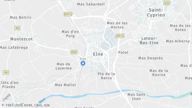 Carte de la zone d'intervention à Elne