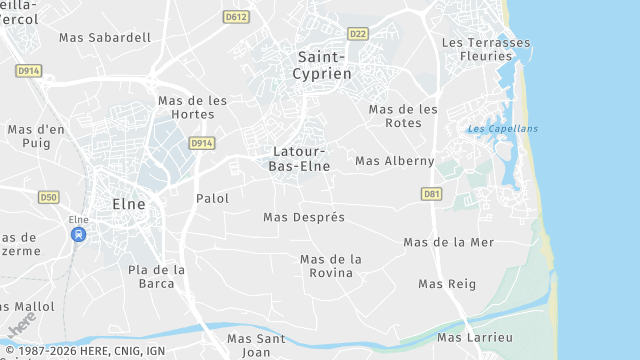 Carte de la zone d'intervention à Latour-Bas-Elne