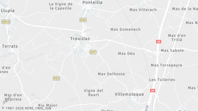 Carte de la zone d'intervention à Trouillas
