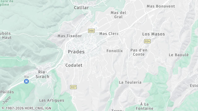Carte de la zone d'intervention à Prades