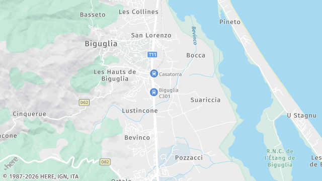 Carte de la zone d'intervention à Biguglia