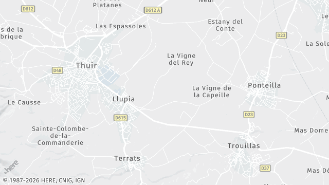 Carte de la zone d'intervention à Llupia