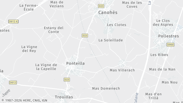 Carte de la zone d'intervention à Ponteilla