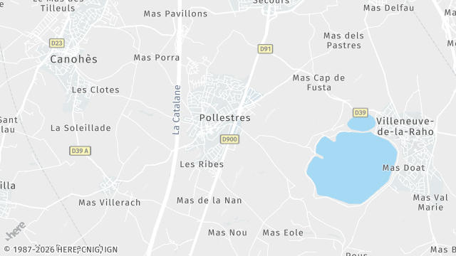 Carte de la zone d'intervention à Pollestres