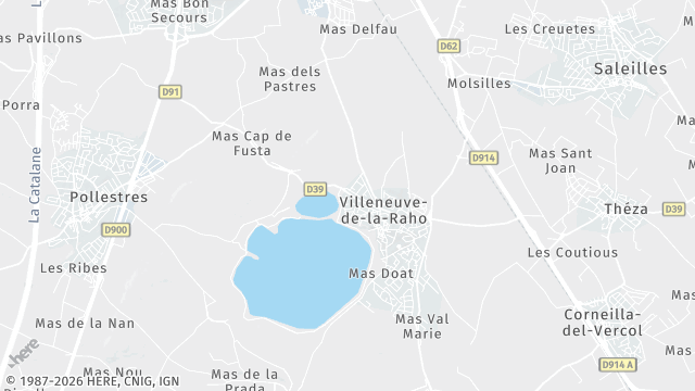 Carte de la zone d'intervention à Villeneuve-de-la-Raho